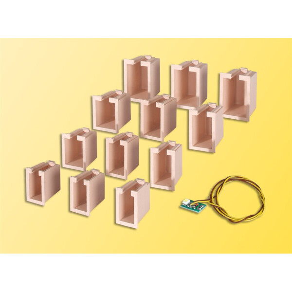 Viessmann 6005 Maison éclairage démarreur blanc 12 cases, 4 tailles différentes et 1 LED, H0
