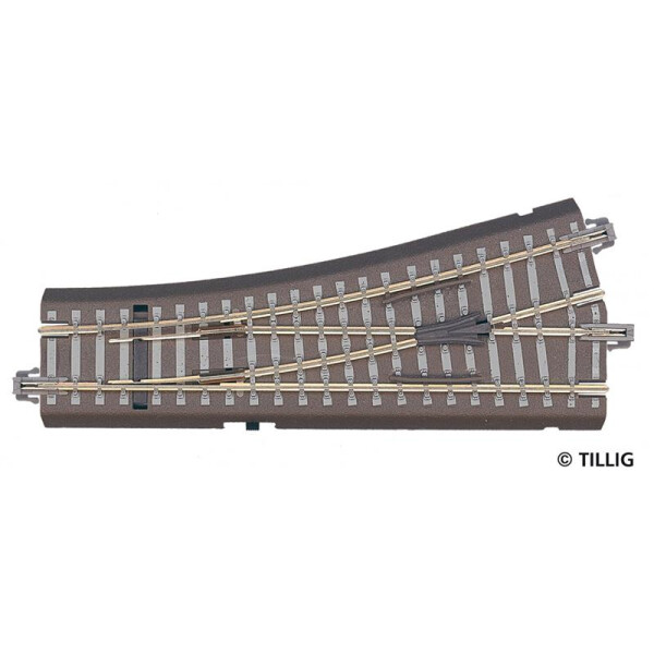 Tillig 83817 Weiche links 15°, mit Handantrieb, TT