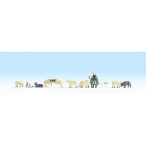 Noch 36750 Shepherd and Sheep, 2 figures + 9 animals, N