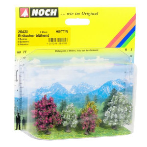 Noch 25420 Bushes, in blossom, 5 pieces, H0/TT