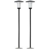 Busch 4144 2 Black Residential and Park Lamps, H0