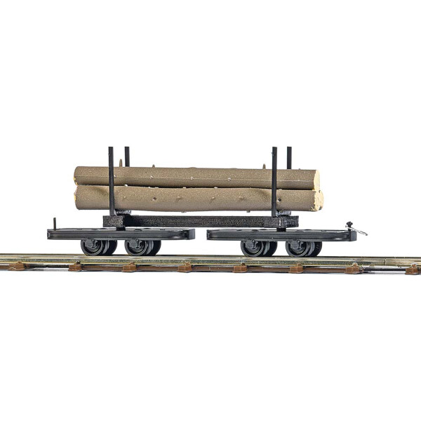 Busch 12222 Drehgestell-Rungenwagen mit Baumstämmen, H0f