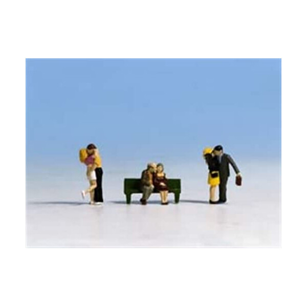 Noch 15510 Lovers, 6 figures with bench, H0
