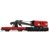 Roco 56240 Crane car with barrier car of the DB AG, H0