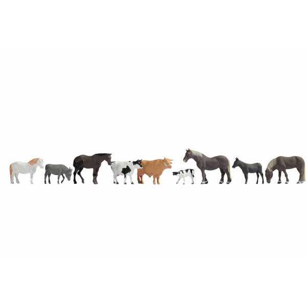 Noch 15713 Tiere auf dem Bauernhof, 9 Figuren, H0