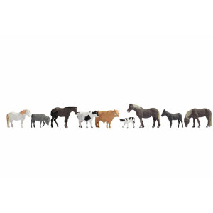 Noch 15713 Tiere auf dem Bauernhof, 9 Figuren, H0