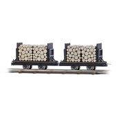 Busch 12211 2 Flat wagons with logs, H0f