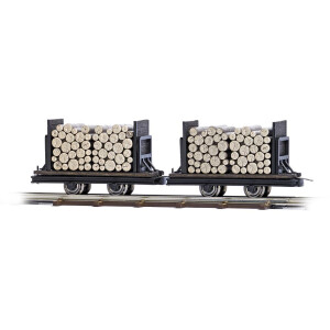 Busch 12211 Deux wagons avec buches de bois, H0f