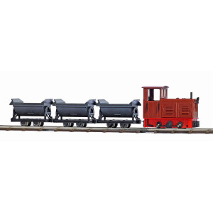 Busch 12006 Feldbahn Start-Set mit drei Kipploren, H0f