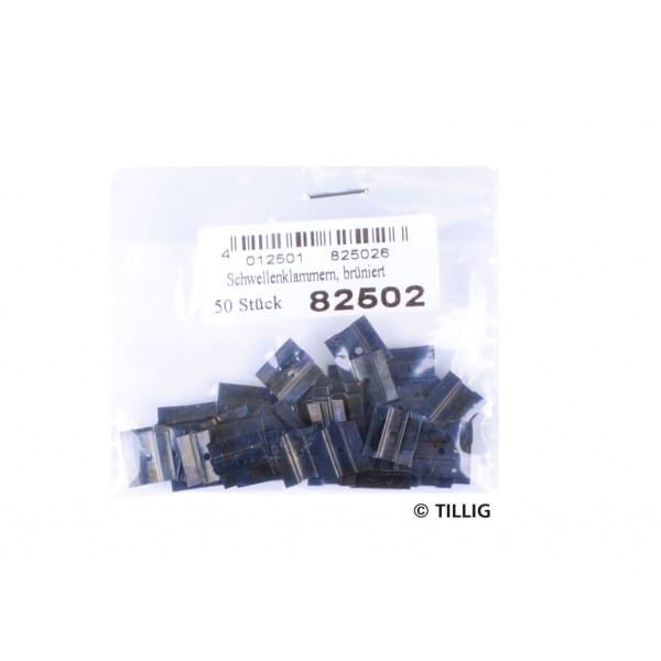 Tillig 82502 Schwellenklammern brüniert (Beutel mit 50 Stück), H0