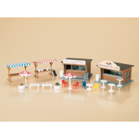 Auhagen 11352 Snack stand and market stalls, H0