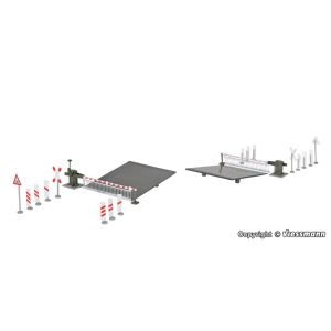 Viessmann 5107 H0 Level crossing with decorated barriers, fully automatic, as 5104 but mirrored model, H0