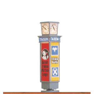 Brawa 5761 Reklamesäule mit Uhr, beleuchtet, H0