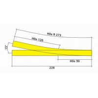 Tillig 85181 Abzweig H0-H0e, rechts, 15° - Länge 228 mm