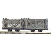 Busch 12214 2 Wooden peat transport wagons, H0f