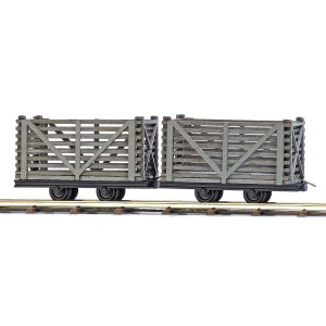 Busch 12214 2 Wagons transport de tourbe en bois...
