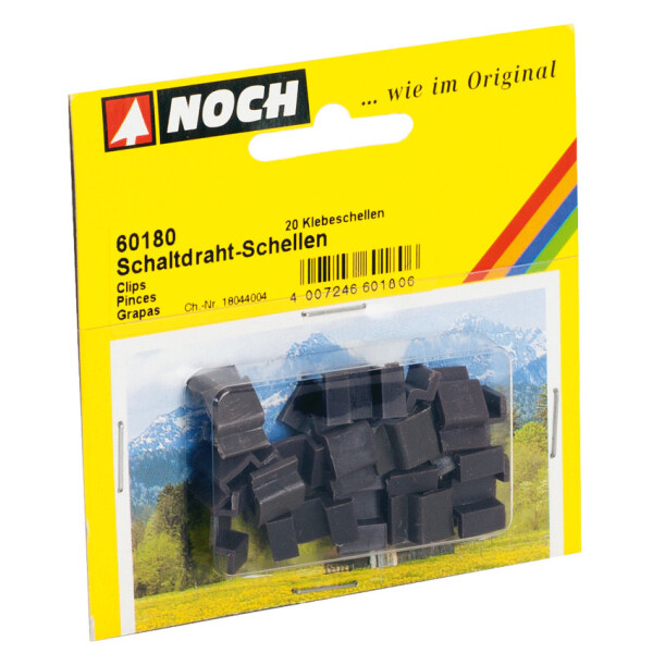 Noch 60180 Schaltdraht-Schellen, 20 Klebeschellen