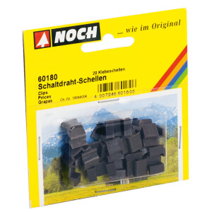 Noch 60180 Schaltdraht-Schellen, 20 Klebeschellen