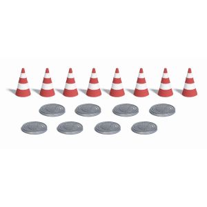 Busch 7788 Hole Covers and Traffic Pylons, H0
