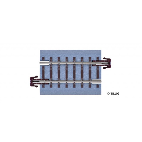 Tillig 83714 Gerades Bettungsgleis G3 (braun) - Länge 43 mm, TT