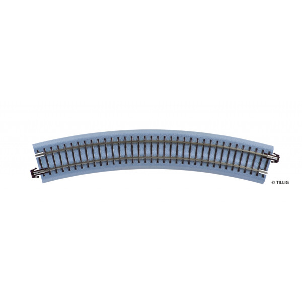 Tillig 83717 Gebogenes Bettungsgleis R21 - 353 mm/30° (braun), TT