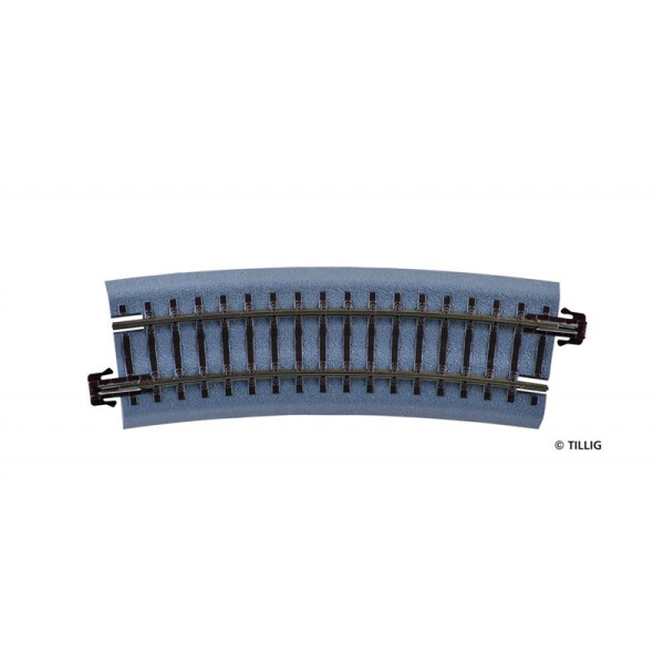 Tillig 83718 Gebogenes Bettungsgleis R22 - 353 mm/15° (braun), TT