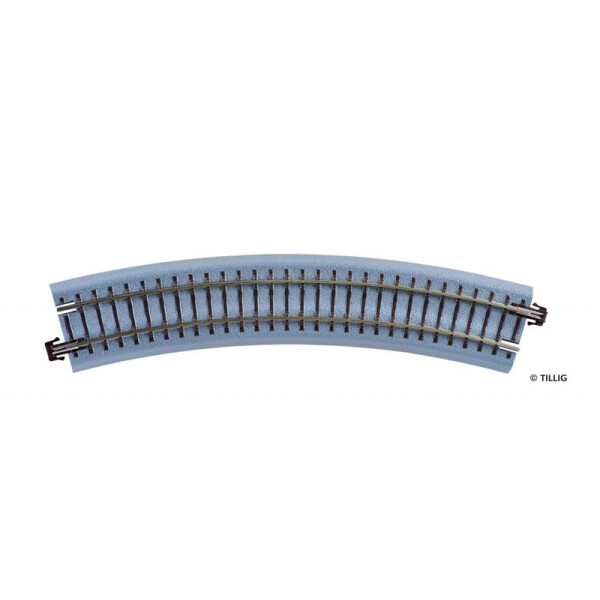 Tillig 83719 Gebogenes Bettungsgleis R11 - 310 mm/30° (braun), TT