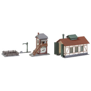 Faller 222108 Branch line engine shed with block post Set, N