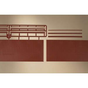 Auhagen 43658 Brick walls with optional decoration red, TT