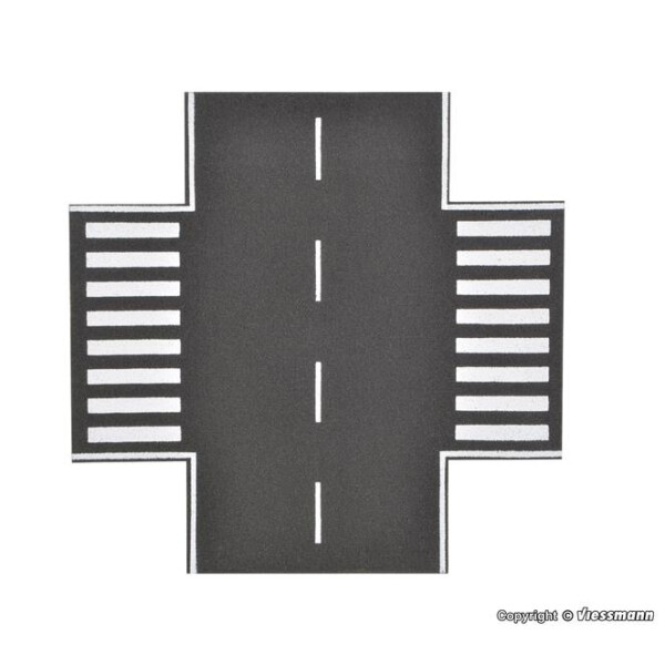 Vollmer 48261 Straßenplatte Asphalt, X-Kreuzung, H0