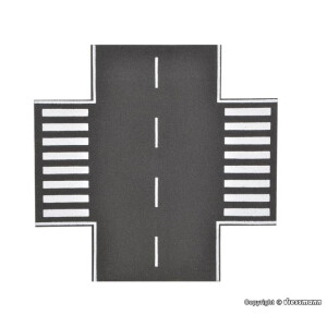 Vollmer 48261 Straßenplatte Asphalt, X-Kreuzung, H0