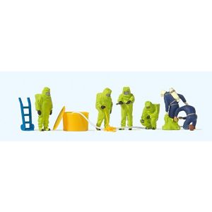 Preiser 10731 Fireman with green chemical resistant suits, Accessories, H0