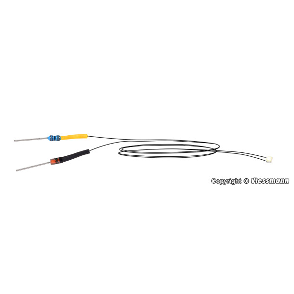 Viessmann 3562 LED weiß mit angelötetem Kabel, 5 Stück