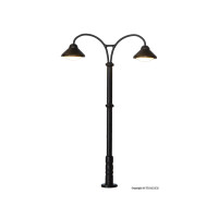 Viessmann 6909 Bahnsteigleuchte Baden-Baden doppelt, LED warmweiß, 54 mm hoch, TT