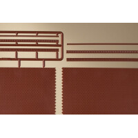 Auhagen 41205 2 Ziegelmauern mit Zahnfriesvarianten, je 210 x 65 mm, H0