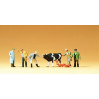 Preiser 75021 Cattle at market with figures, TT