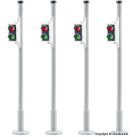Viessmann 5096 Fußgängerampel, 4 Stück, nur passend zu 5095 Verkehrsampel, H0