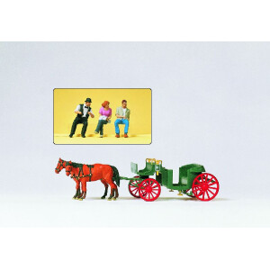 Preiser 75153 Droschke, offen - FERTIGMODELL, TT