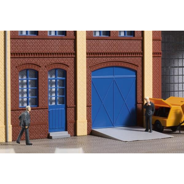 Auhagen 80255 Tore und Türen blau, Stufen, Rampen, H0