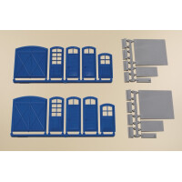 Auhagen 80255 Tore und Türen blau, Stufen, Rampen, H0