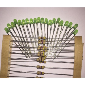 Malutronic 1427 LED 1,8mm + Widerstand grün, 20...