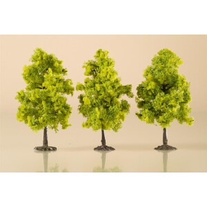 Auhagen 70937 3 Laubbäume, hellgrün, 11 cm, N - H0