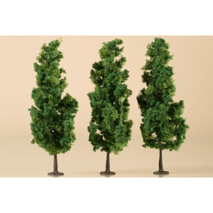 Auhagen 70940 3 Laubbäume, dunkelgrün, 15 cm, N - H0
