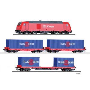 Tillig 01445 Einsteiger-Set: Güterzug mit Bettungsgleisoval der DB AG, Epoche VI, TT