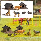 Busch 1197 Dog Houses and Dogs, H0