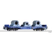 Tillig 76749 Flat car Sgmmns 4505 of the ERR with load, H0