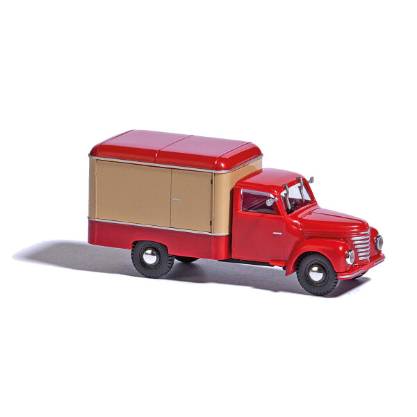 Busch 52002 Framo V901/2 Kofferwagen, Rot/Beige, H0