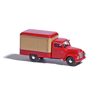 Busch 52002 Framo V901/2 Kofferwagen, Rot/Beige, H0