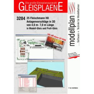 Modellplan 3204 Gleispläne auf CD-ROM, 25 Fleischmann H0 Gleispläne 4,0-7,0 m, H0