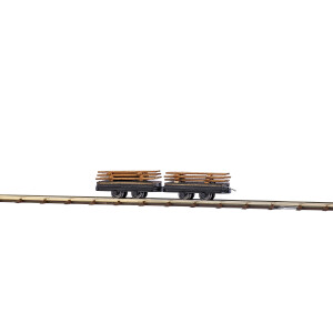 Busch 12218 Zwei Wagen mit Bretterladung, H0f
